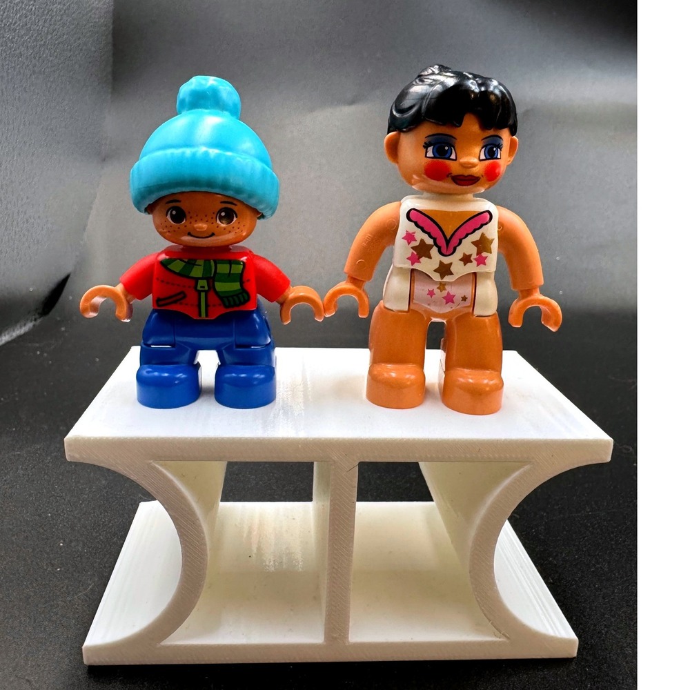 LEGO Duplo Figures Boy in Blue Beanie and Girl in Star Leotard Lot of 2